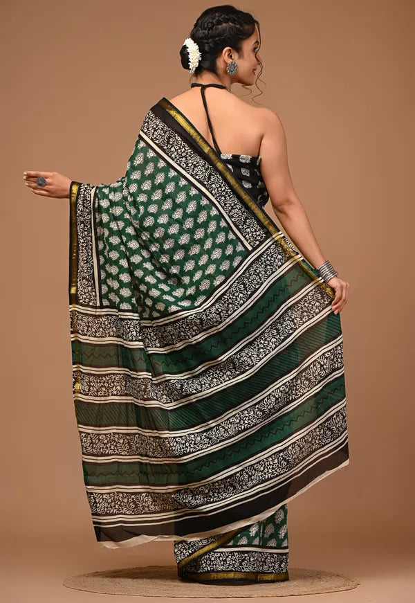 MASTANI cotton zari border saree