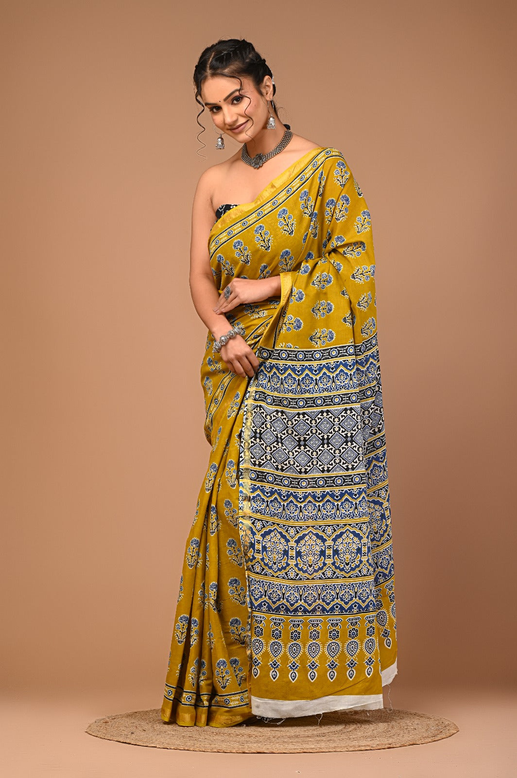 FOOLWARI cotton zari saree