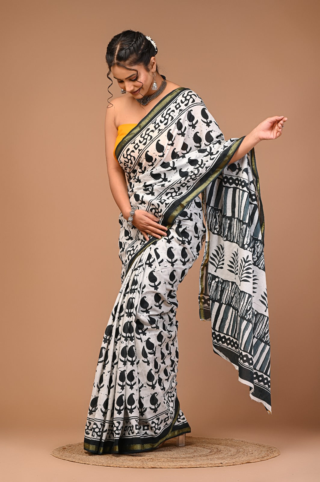 PREET mulmul cotton zari saree