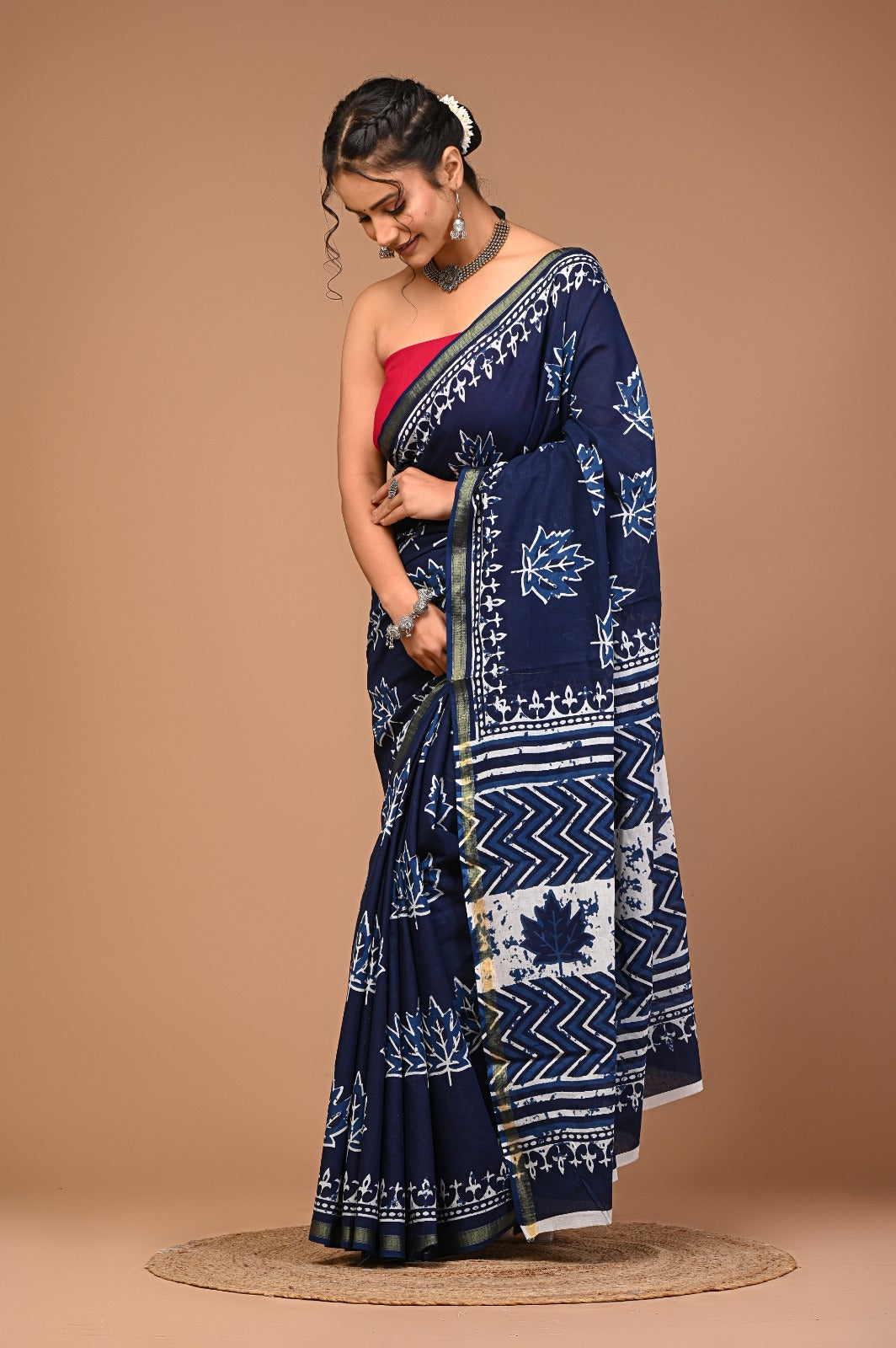 NOORIKA cotton zari border saree