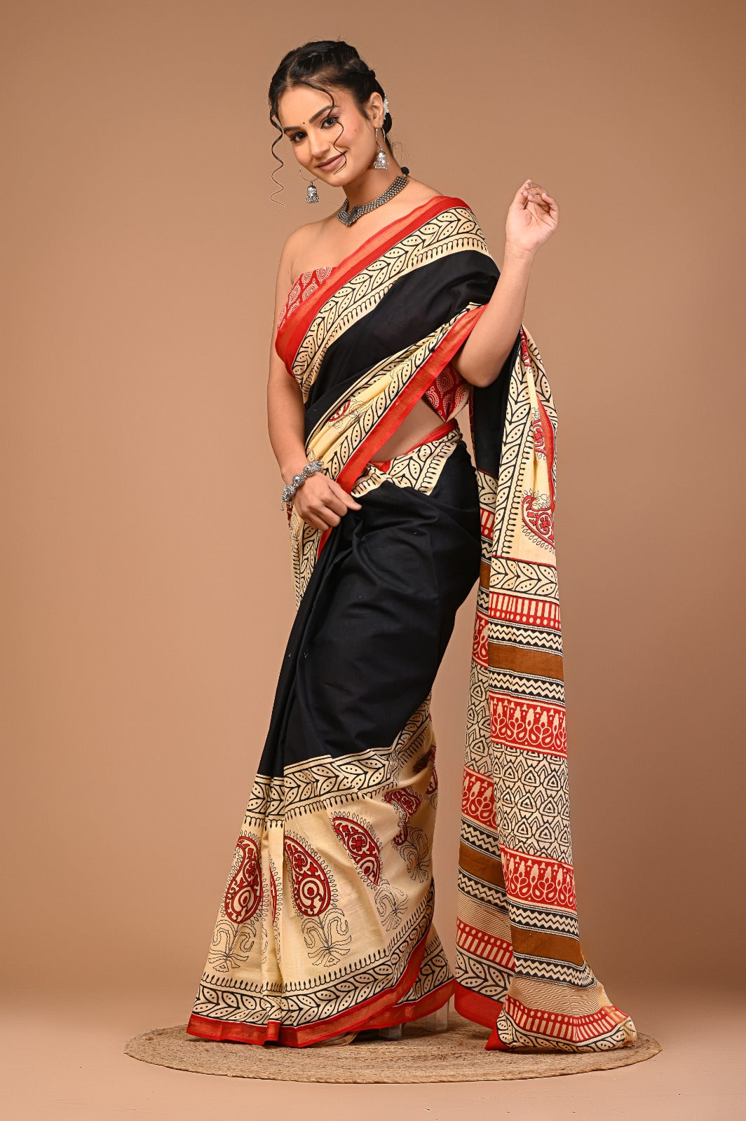 ZIVA cotton zari mulmul saree