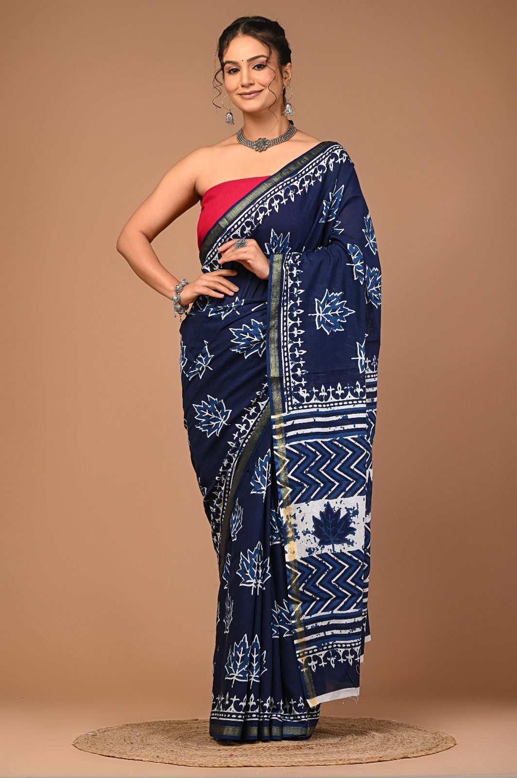 NOORIKA cotton zari border saree