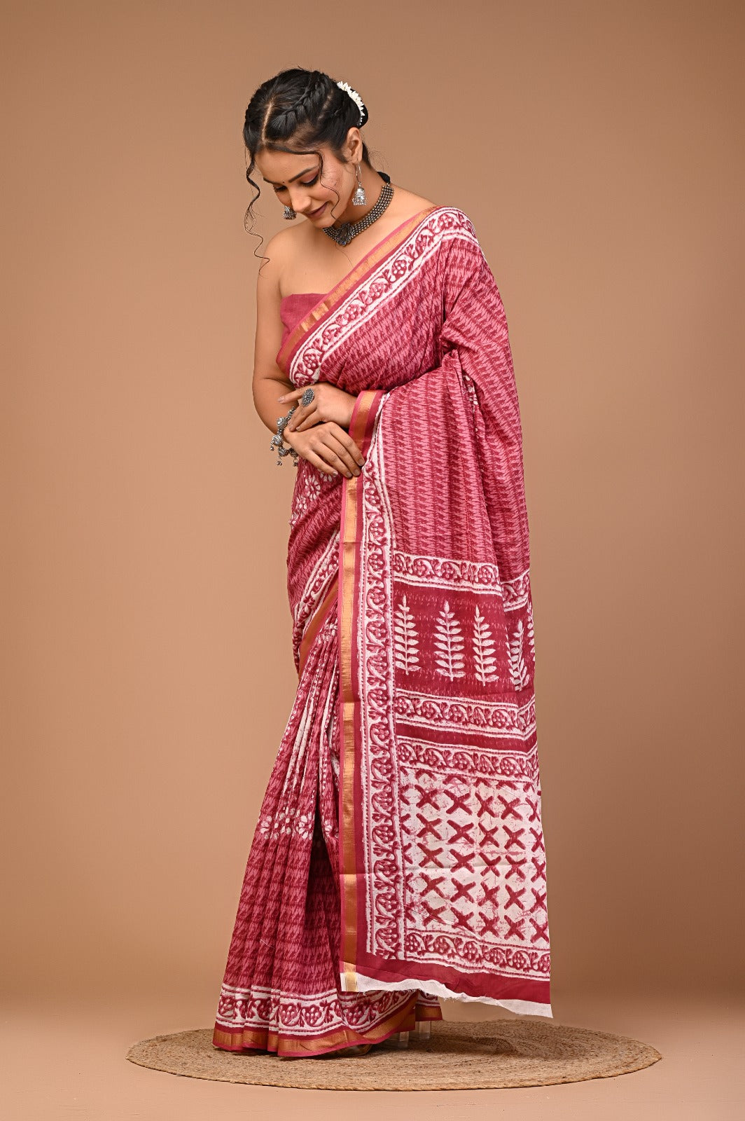 MOHINI cotton zari mumul saree