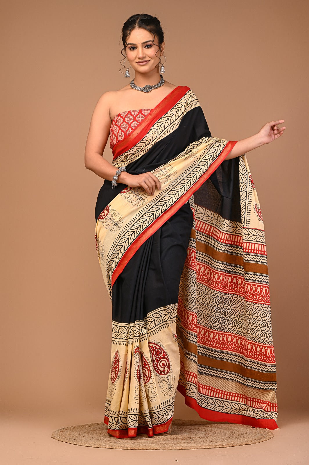 ZIVA cotton zari mulmul saree