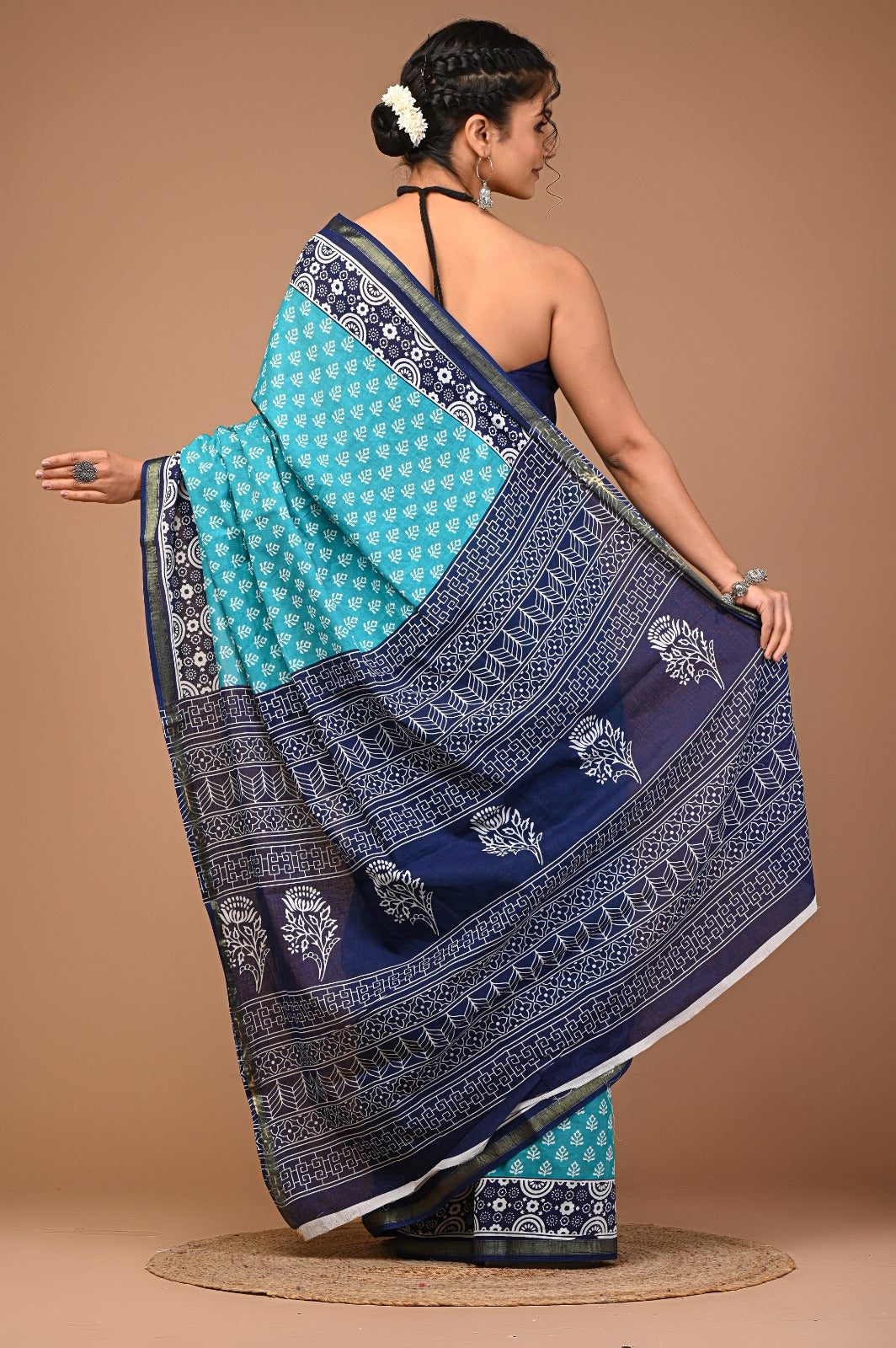 ANGAAR cotton zari mulmul saree