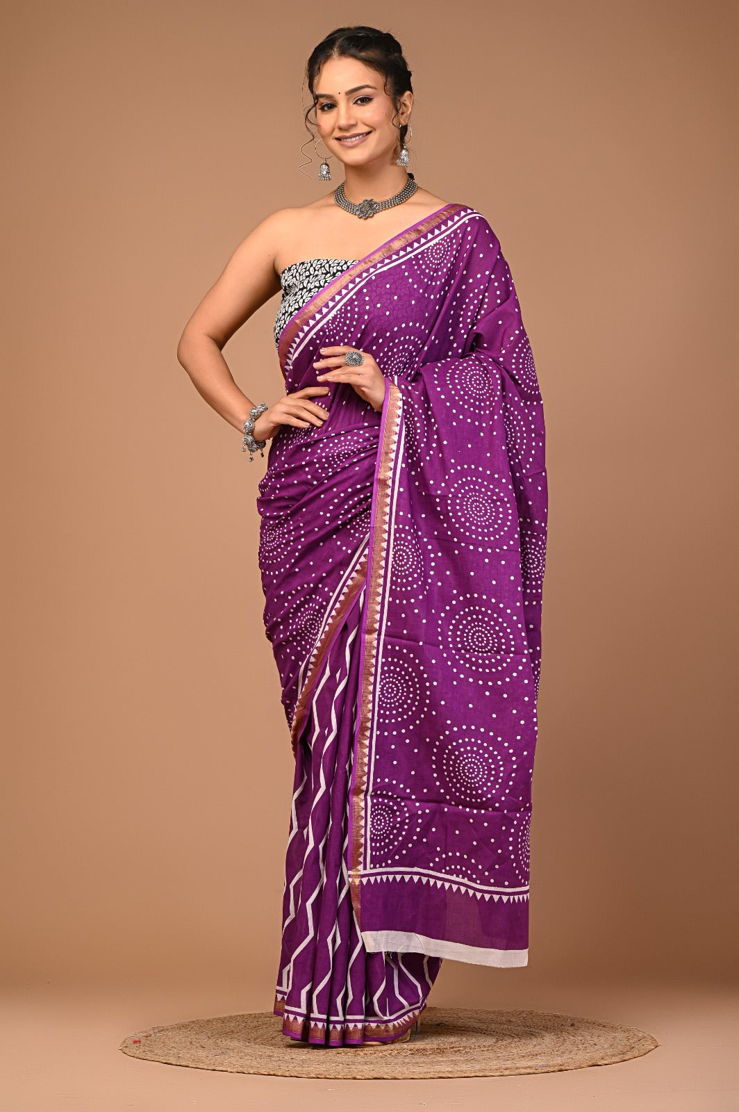 HEER ikkt vanaspati print cotton saree
