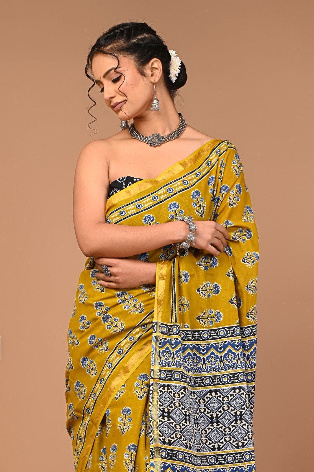 FOOLWARI cotton zari saree