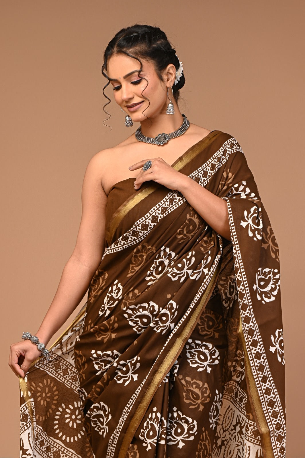 MADHUBALA cotton zari mulmul saree