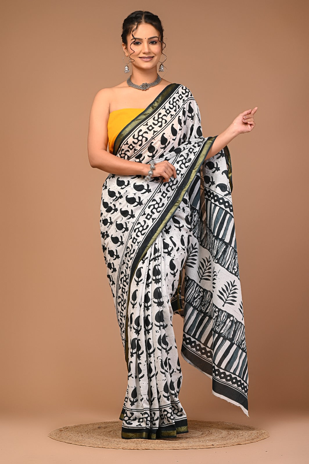 PREET mulmul cotton zari saree