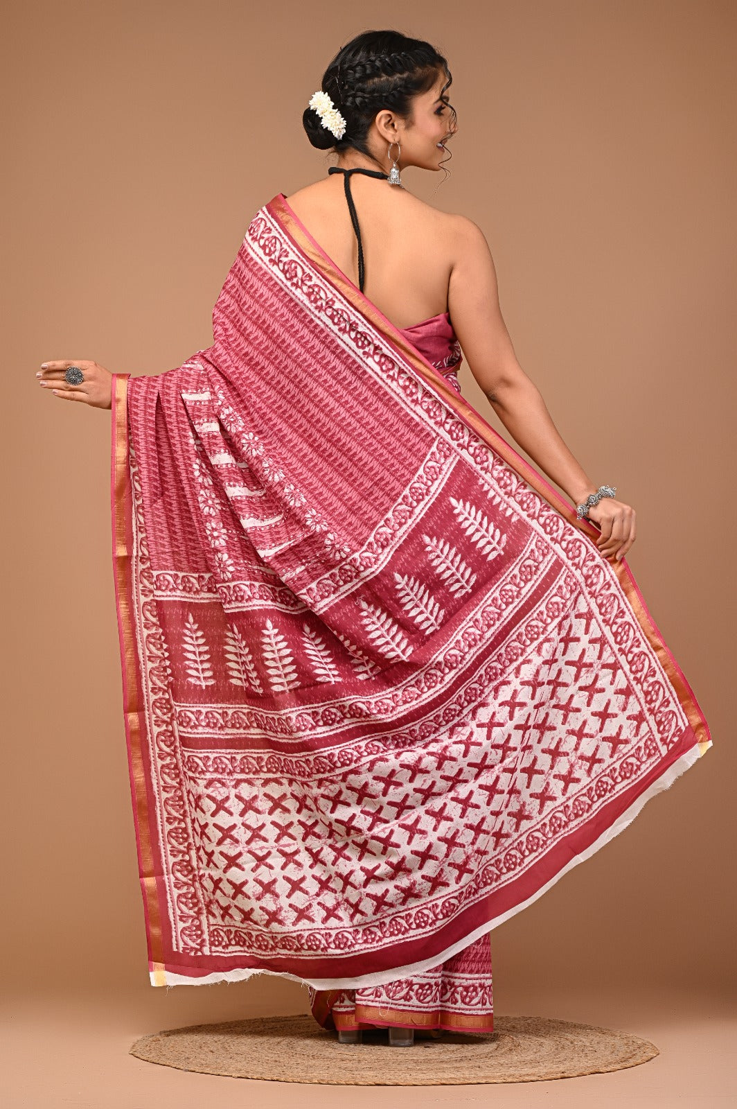MOHINI cotton zari mumul saree