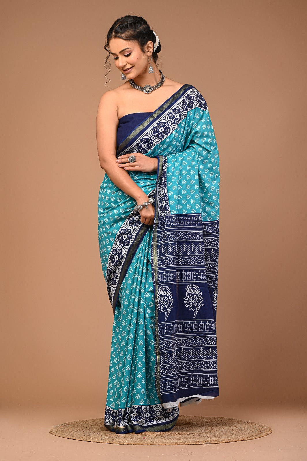 ANGAAR cotton zari mulmul saree