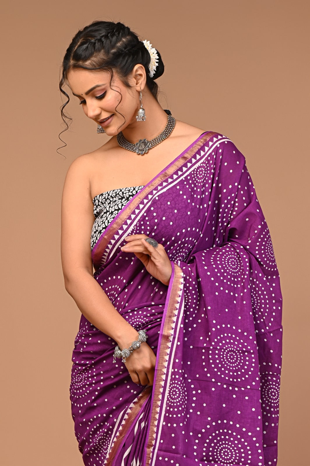 HEER ikkt vanaspati print cotton saree