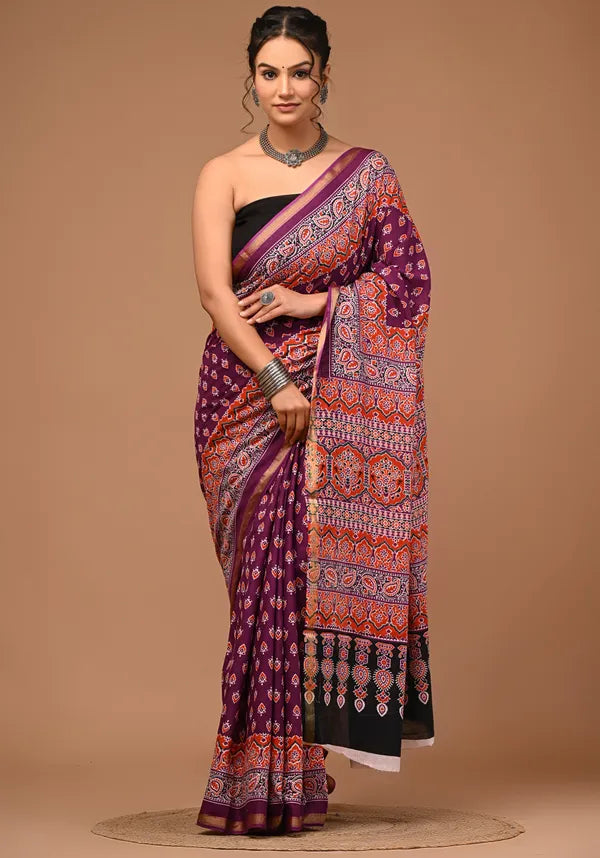 GULABO cotton zari mulmul saree