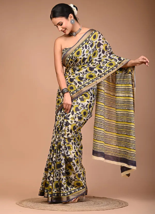 TARUHI cotton maheshwari border saree