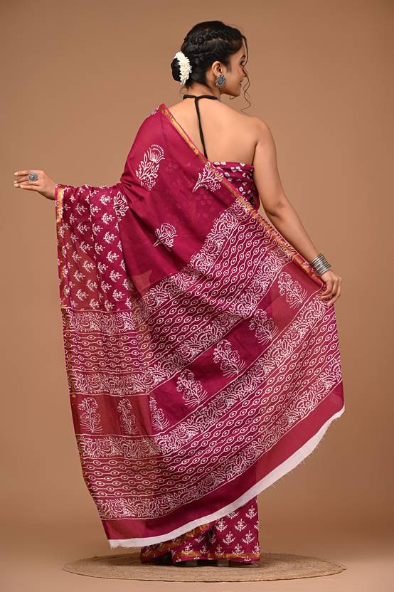 VANSHIKA cotton zari border saree