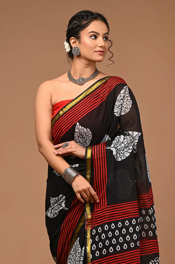 NAZAKAT cotton zari saree
