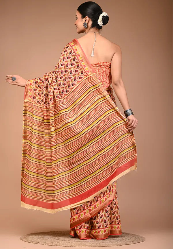 TANIYA cotton maheshwari border saree