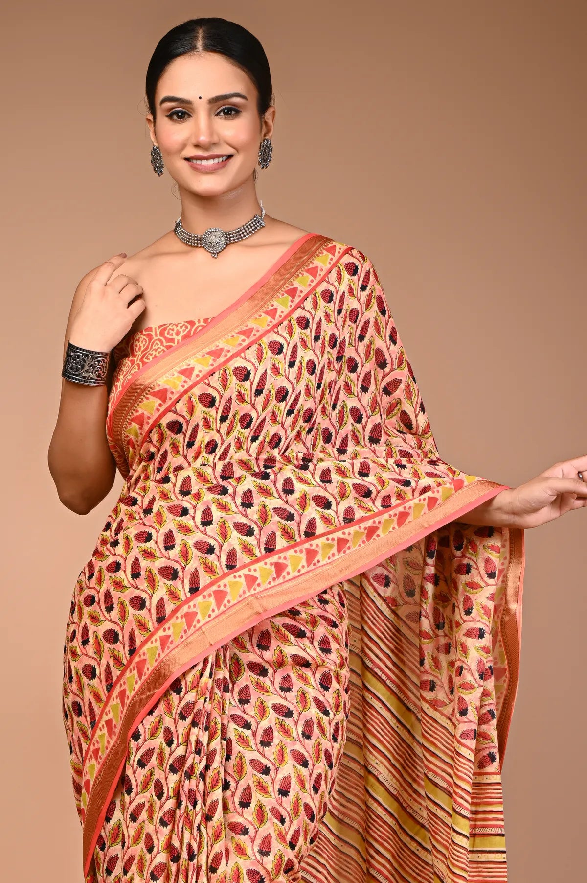 TANIYA cotton maheshwari border saree