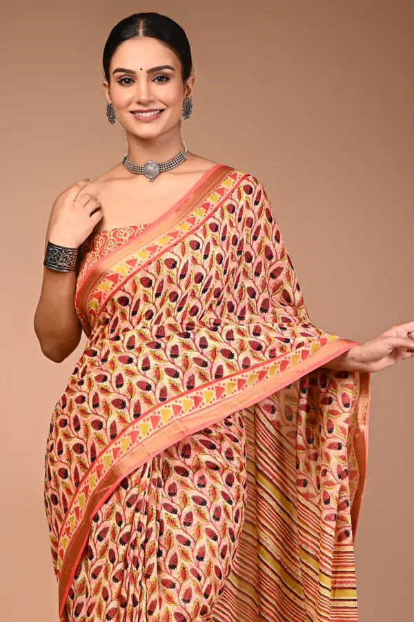 TANIYA cotton maheshwari border saree