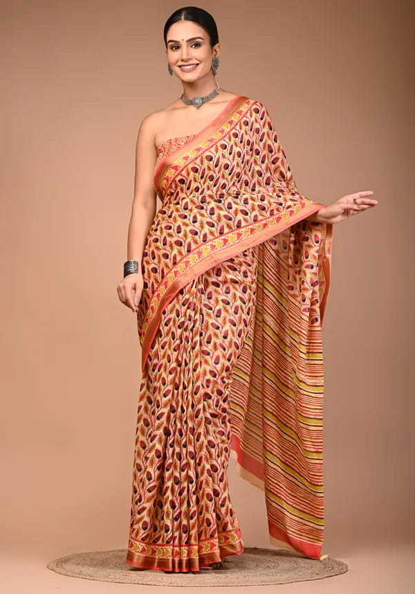 TANIYA cotton maheshwari border saree