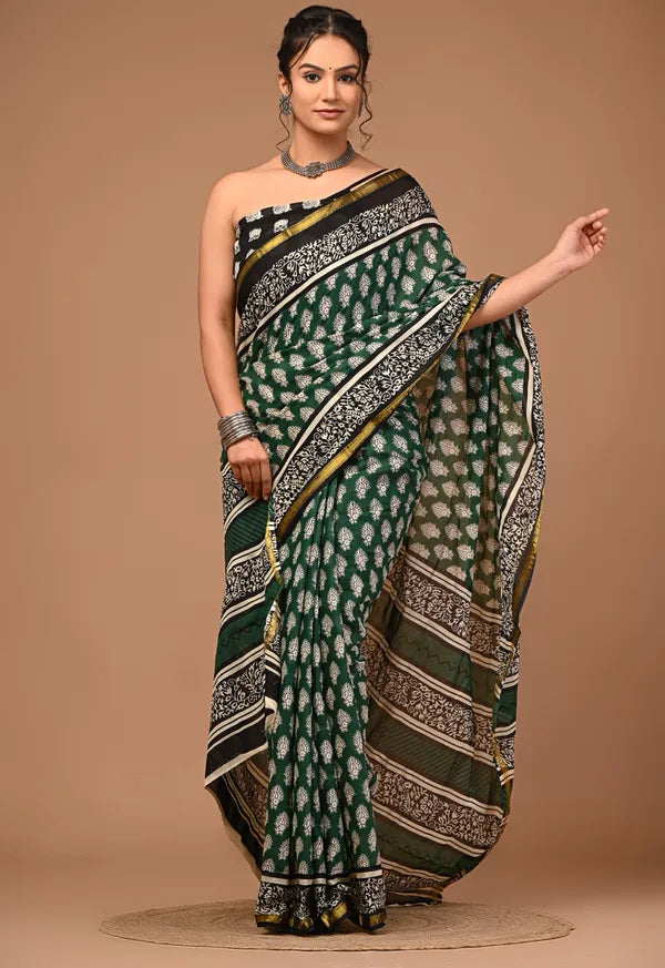 MASTANI cotton zari border saree