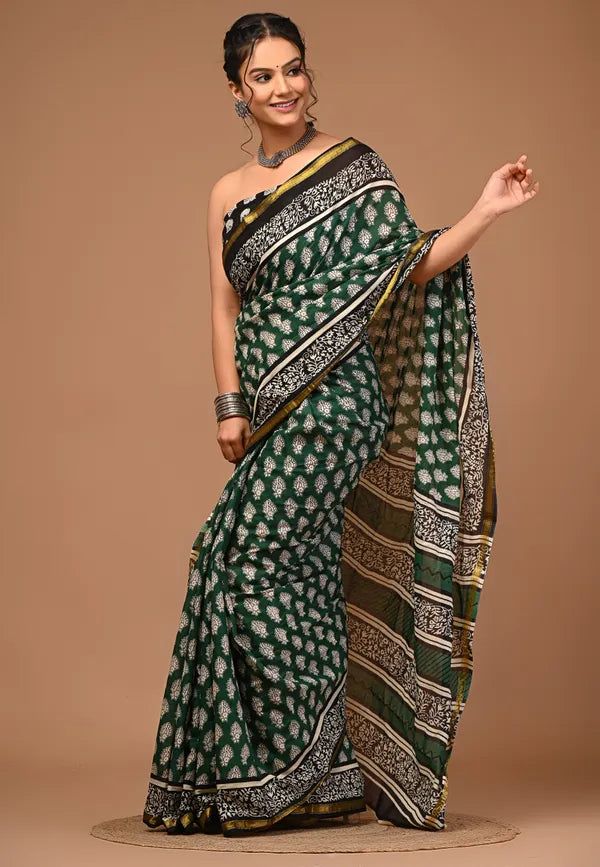 MASTANI cotton zari border saree