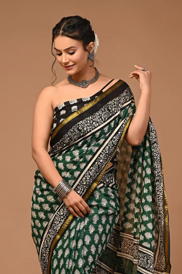 MASTANI cotton zari border saree