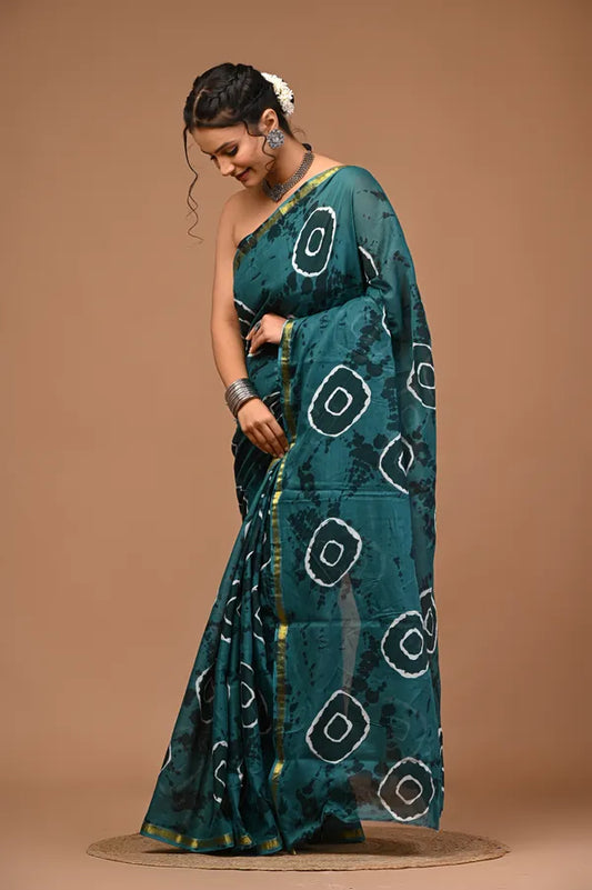 AAKRITI cotton mulmul zari saree
