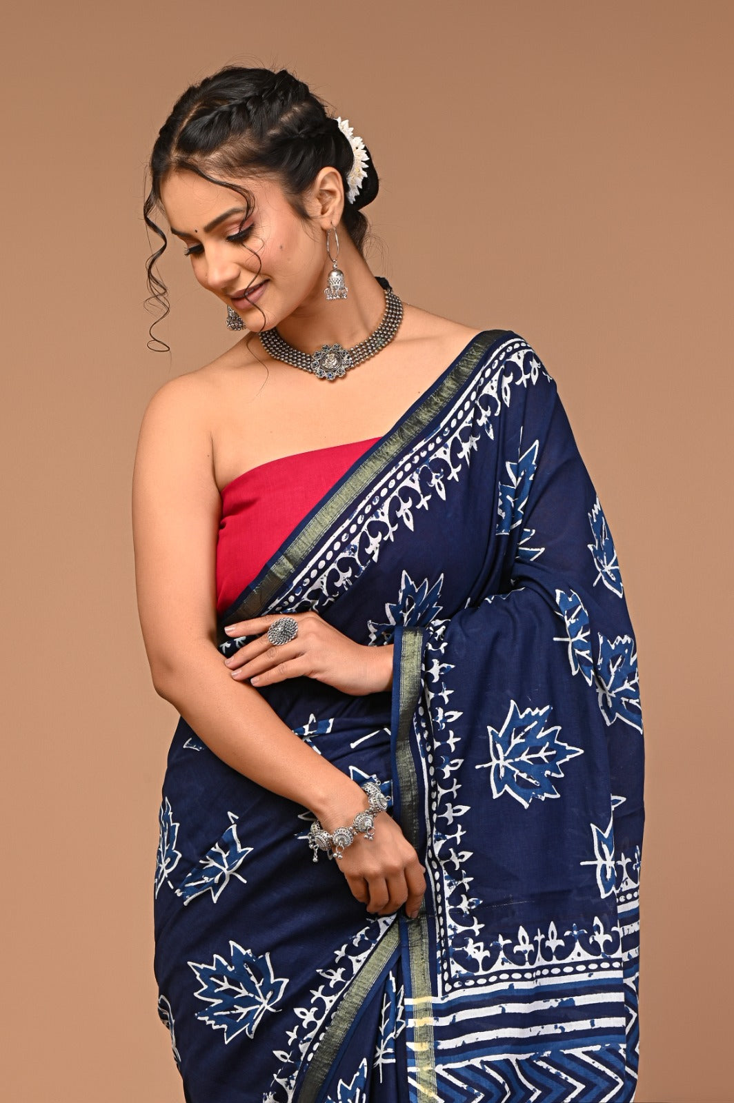 NOORIKA cotton zari border saree