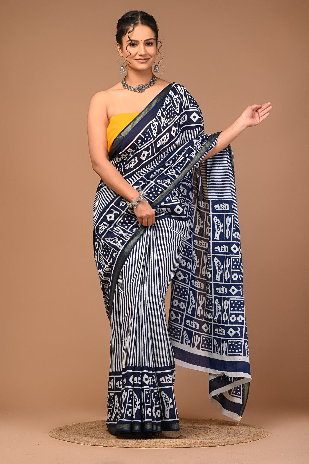 GULNAR cotton zari mulmul saree
