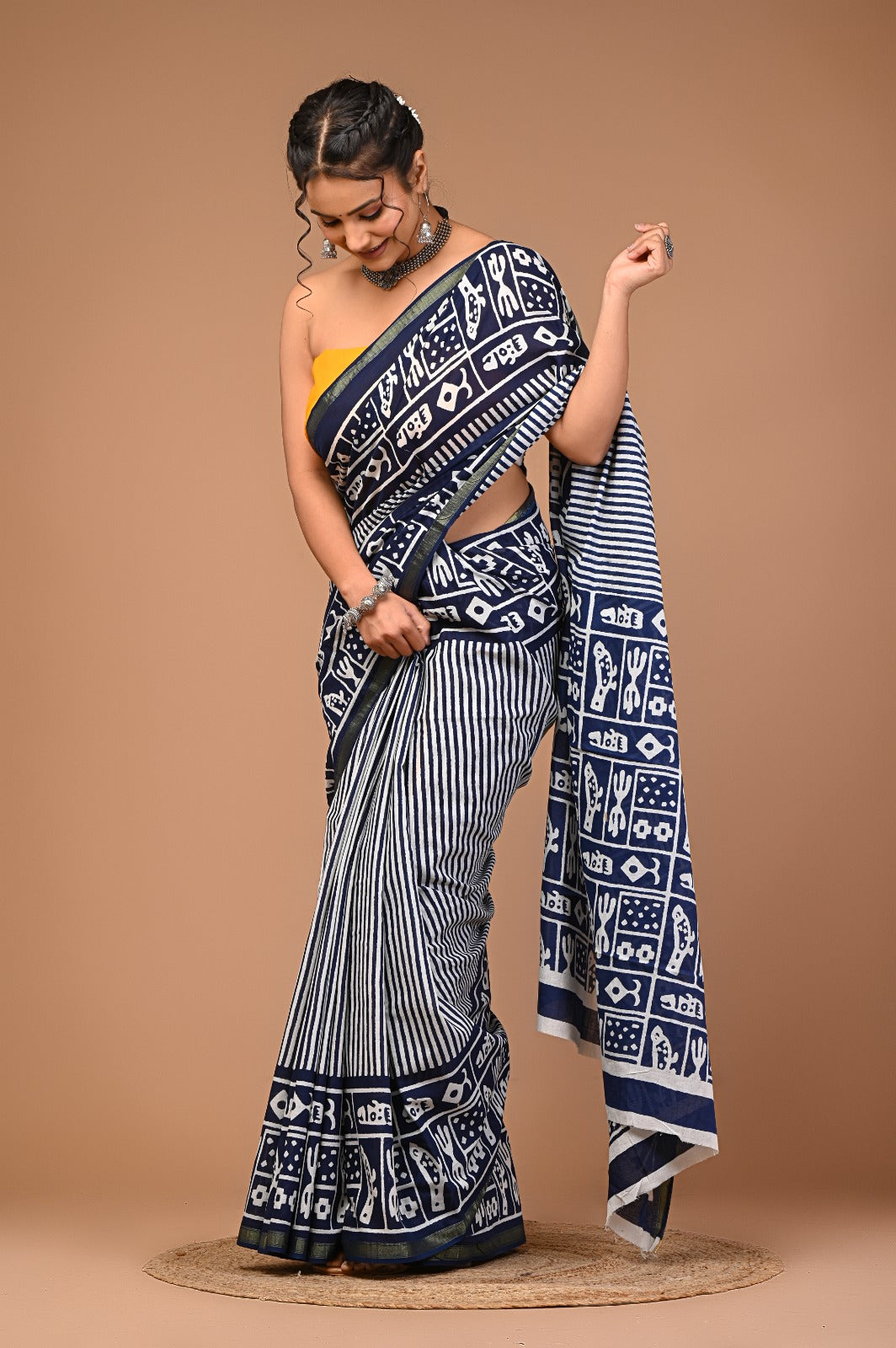 GULNAR cotton zari mulmul saree