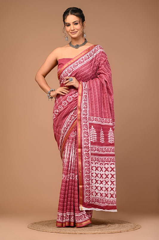 MOHINI cotton zari mumul saree