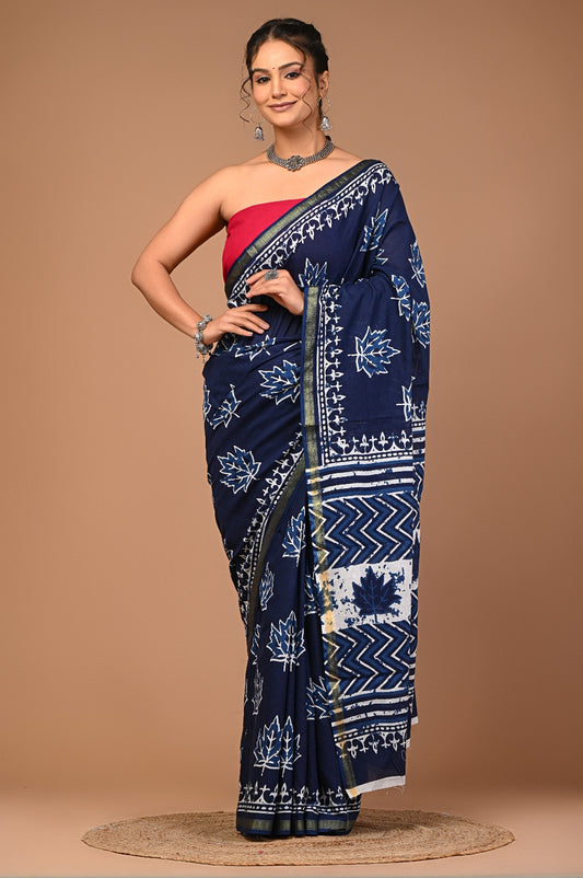NOORIKA cotton zari border saree