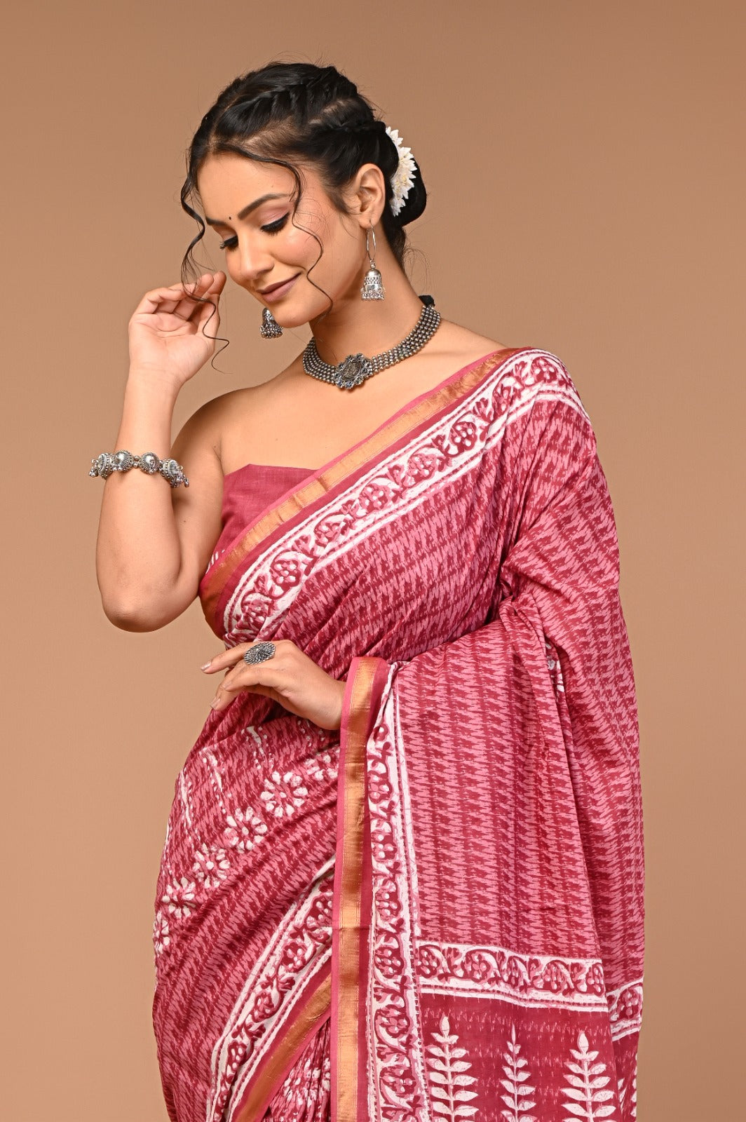 MOHINI cotton zari mumul saree