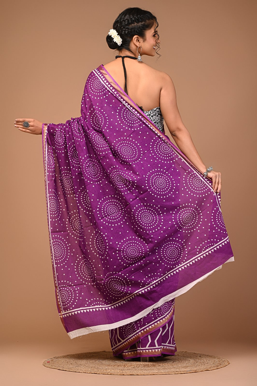 HEER ikkt vanaspati print cotton saree
