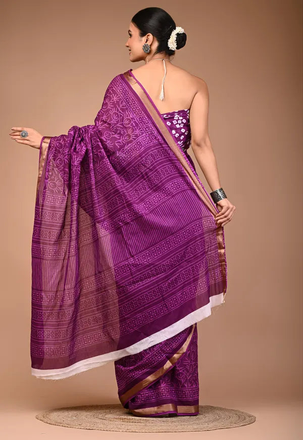 PRIYAL cotton maheshwari border saree