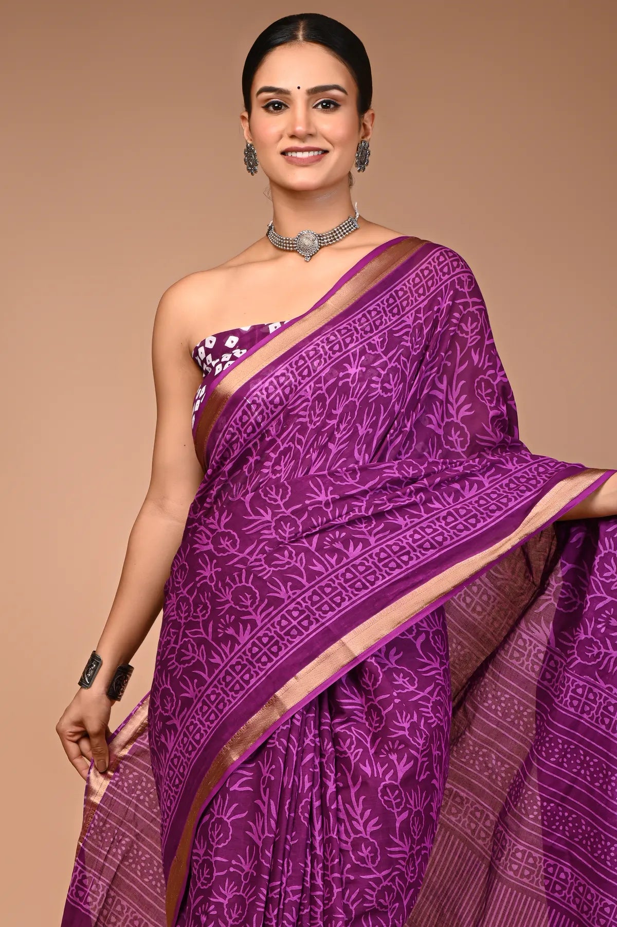 PRIYAL cotton maheshwari border saree