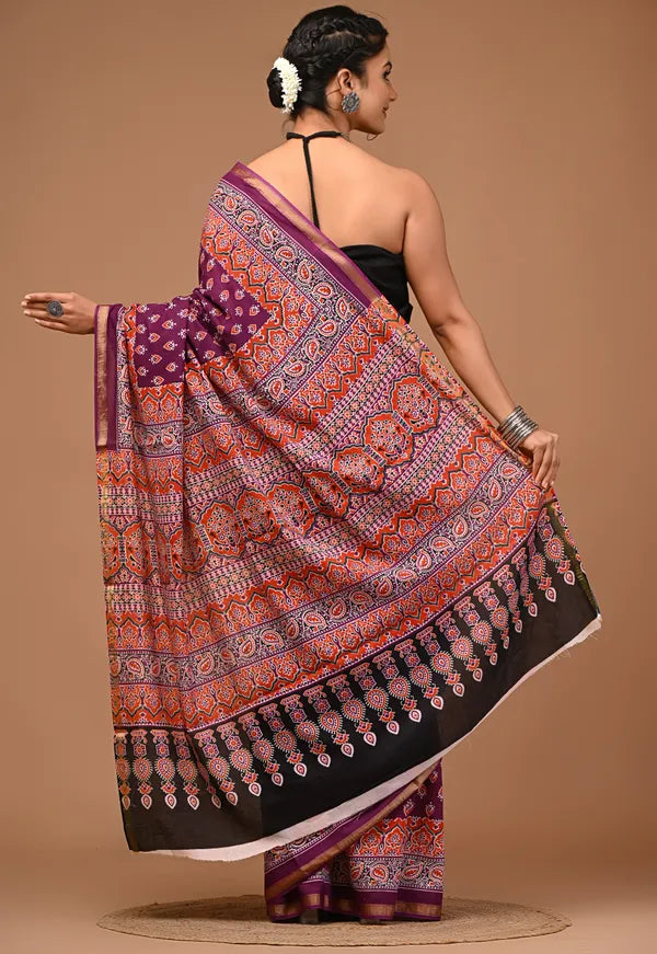 GULABO cotton zari mulmul saree