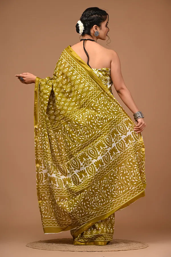 HOOR cotton maheshwari border saree