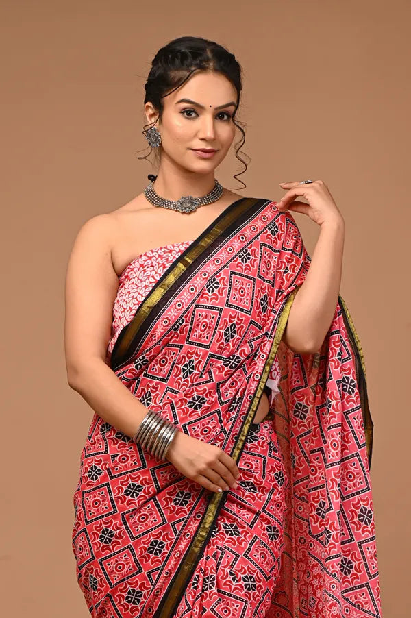 AARHU cotton zari saree