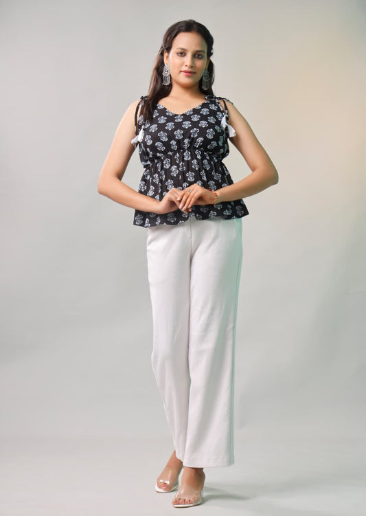 NOORIJA cotton black top