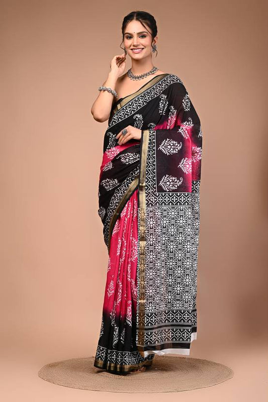 TARESHWARI cotton maheshwari border saree