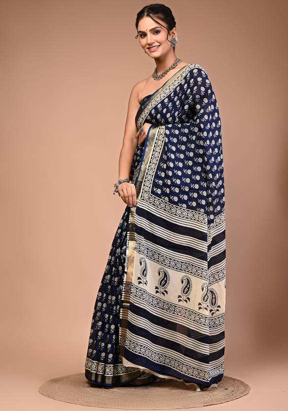 KHAWAISH cotton maheshwari border saree