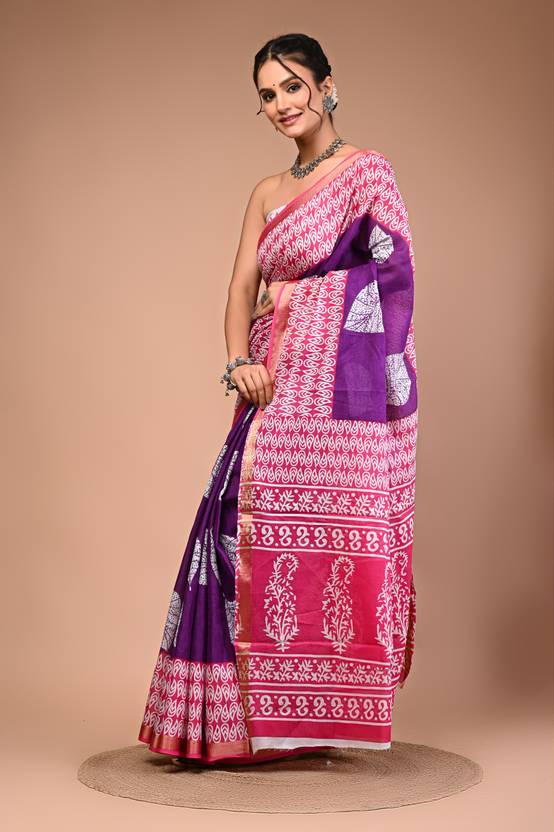 BULBUL cotton maheshwari border saree