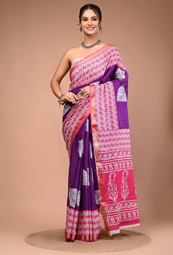 BULBUL cotton maheshwari border saree