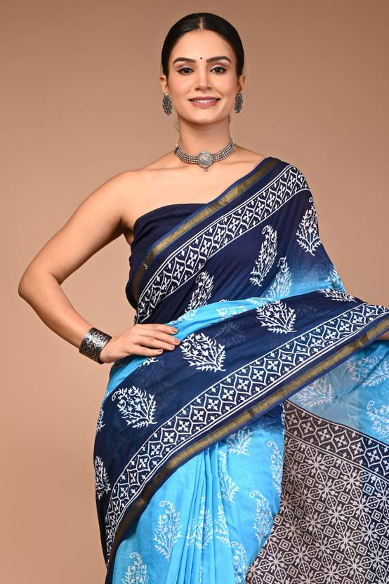 MASAKALI cotton zari border saree