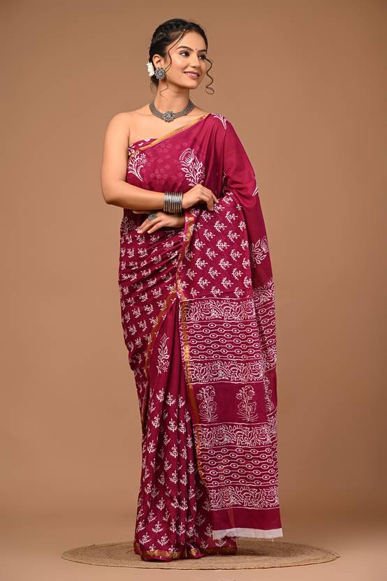 VANSHIKA cotton zari border saree