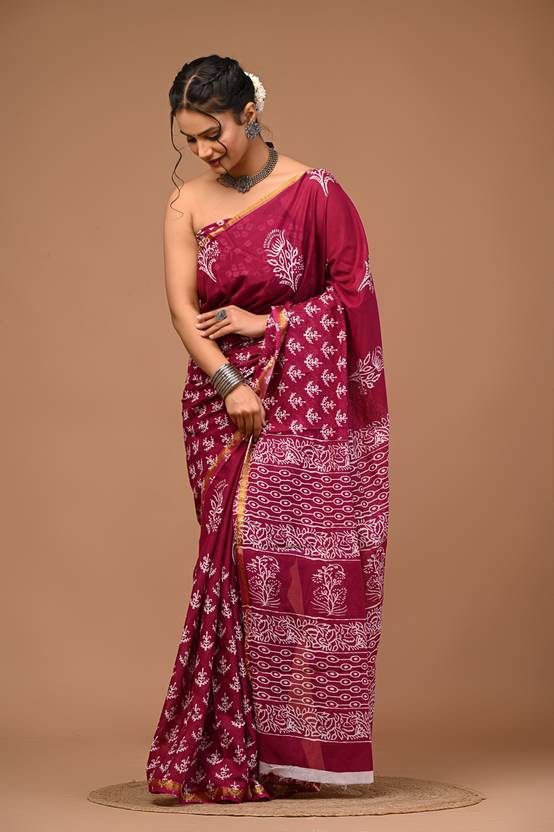 VANSHIKA cotton zari border saree