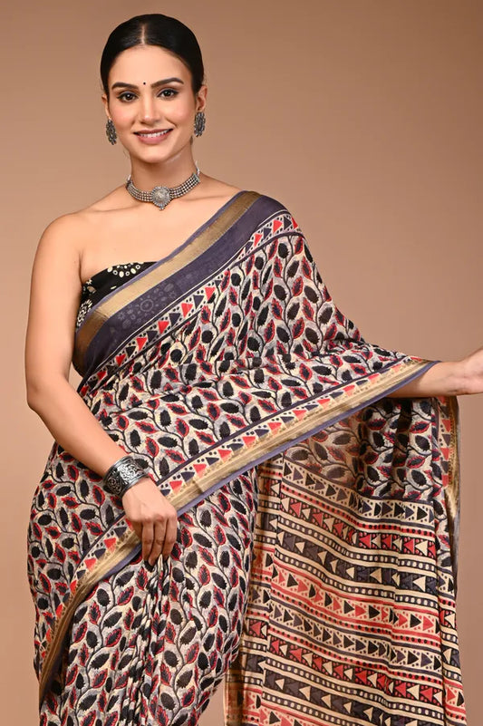 MONIKA cotton maheshwari border saree